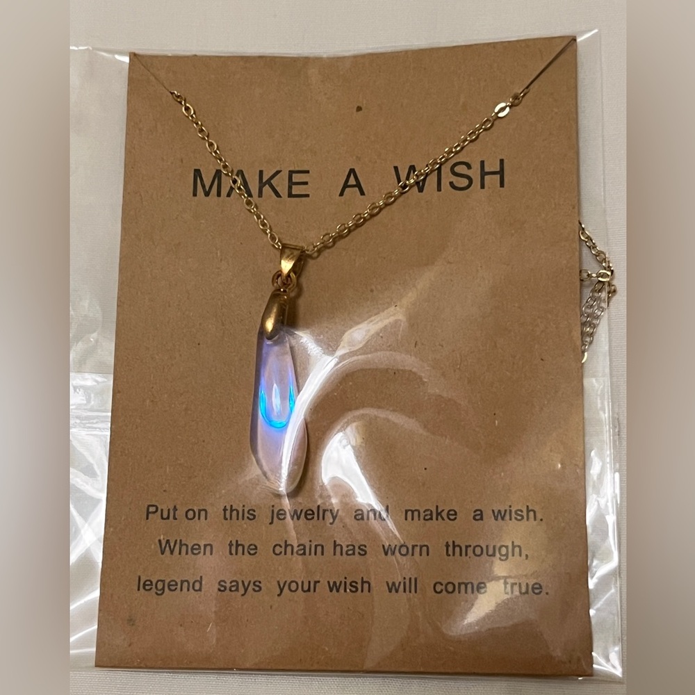 Iridescent Drop Wish Necklace